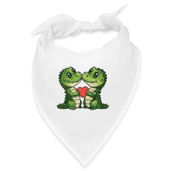 Alligator Paar Liebe - Bandana - Weiß - Vorne