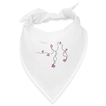 linie welle herzen herz rosa schleifen - Bandana - Weiß - Vorne