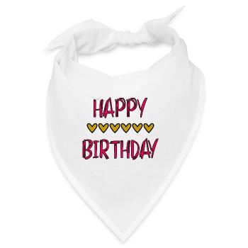 JAHRESTAG. ALLES GUTE ZUM GEBURTSTAG!. ALLES GUTE ZUM GEBURTSTAG!. - Bandana - Weiß - Vorne