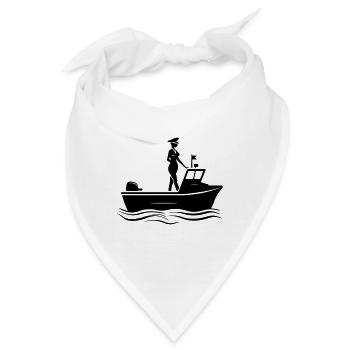 Kapitän Frau Boot - Bandana - Weiß - Vorne