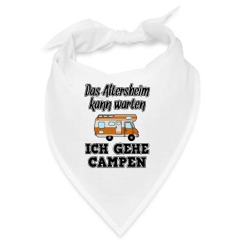 Das Altersheim kann warten Ich gehe Campen Rentner - Bandana - Weiß - Vorne