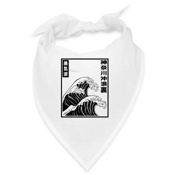 Vaporwave Aesthetic Big Wave Japan Style Art Kunst - Bandana - Weiß - Vorne
