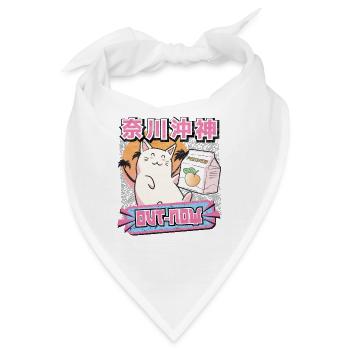 Vaporwave Otaku Katze Manga Japan Cat Retrowave - Bandana - Weiß - Vorne