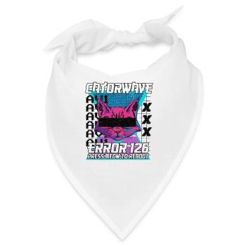 Vaporwave Otaku Katze Manga Japan Cat Retrowave - Bandana - Weiß - Vorne