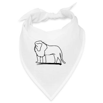 Löwe Symbol Tier Raubtier - Bandana - Weiß - Vorne