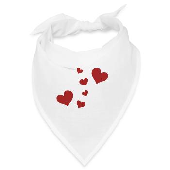 rote Herzen Muster rot Symbol liebe - Bandana - Weiß - Vorne