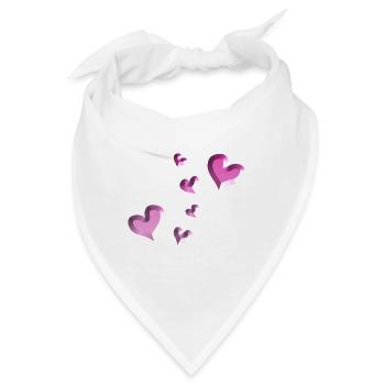 rosa herzen muster glitzer - Bandana - Weiß - Vorne