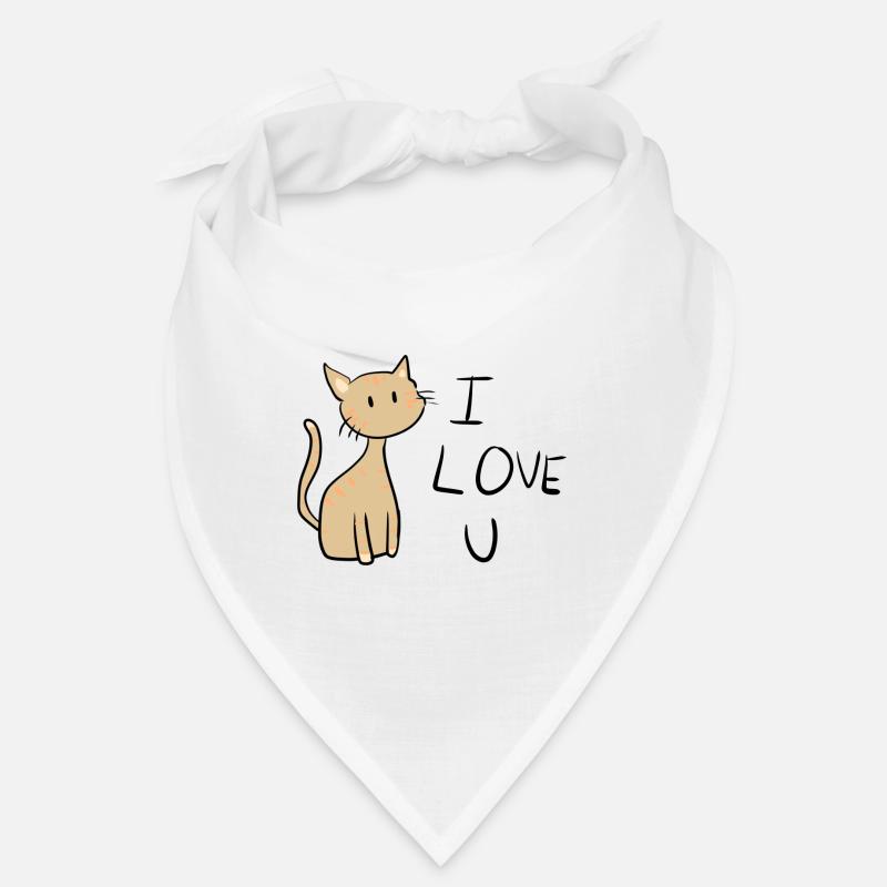 chat brun je t’aime Bandana