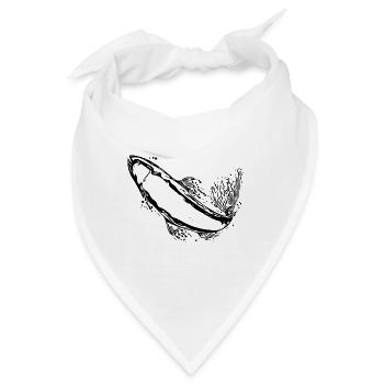 Vintage Forelle im Sprung - Bandana - Weiß - Vorne