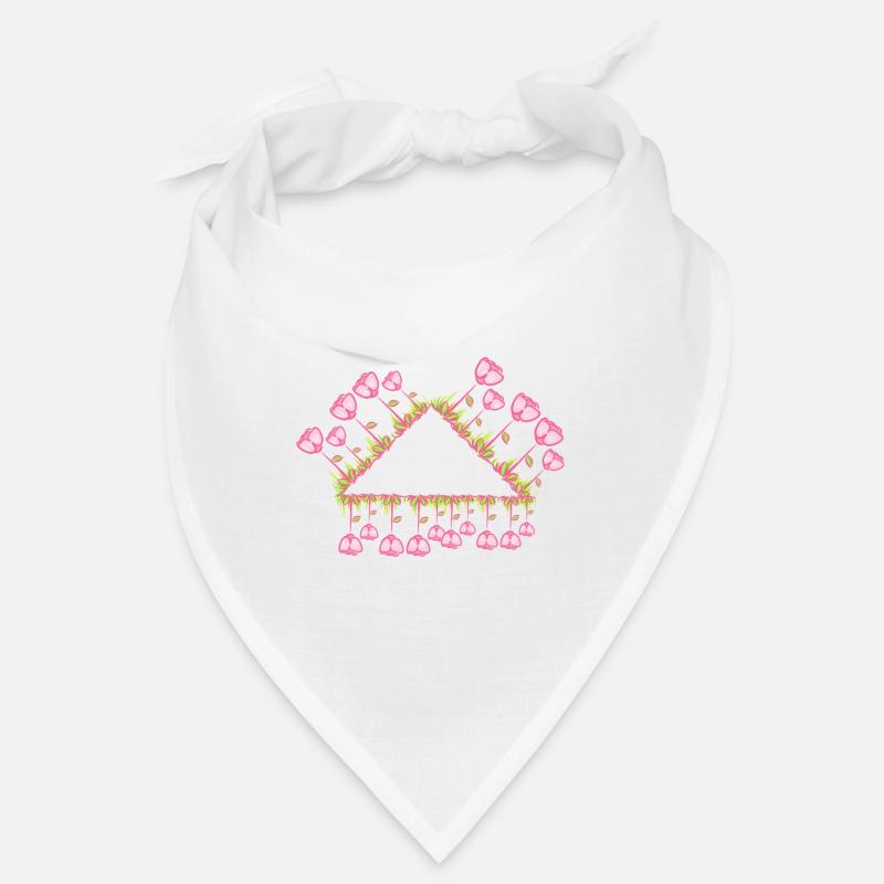 triangle fleurs roses symbole forme nature Bandana