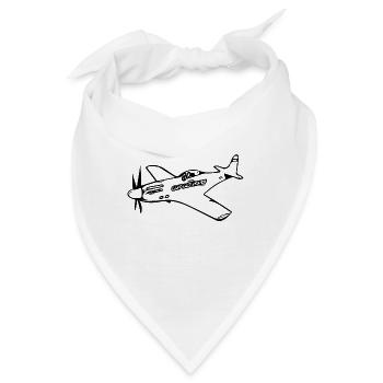 Vintage Flugzeug Popeller Flieger - Bandana - Weiß - Vorne