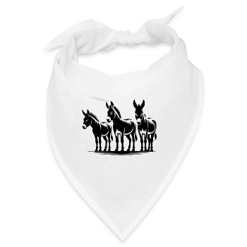 Esel Freunde Gruppen Porträt - Bandana - Weiß - Vorne