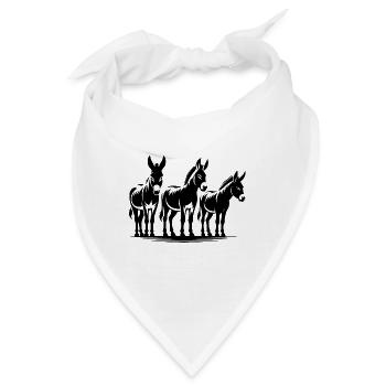 Süsse Esel Gruppe Porträt Landwirt Bilder - Bandana - Weiß - Vorne