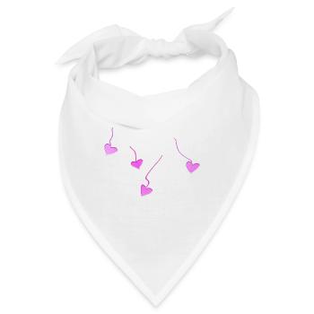 rosa herzen glitzer linien - Bandana - Weiß - Vorne