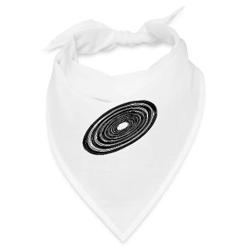 Drei Dimensionale Vintage Kreis Scheibe - Bandana - Weiß - Vorne