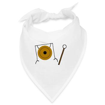 Gong, Becken, Instrument, Klang - Bandana - Weiß - Vorne