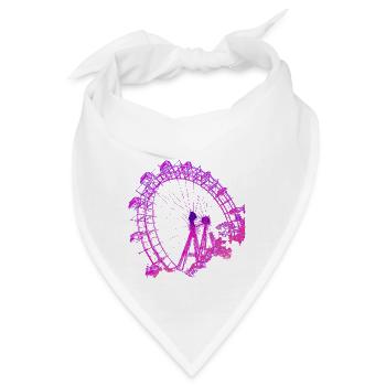 Wiener Riesenrad im Prater, Wahrzeichen von Wien - Bandana - Weiß - Vorne