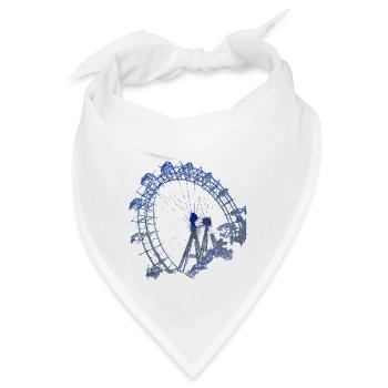Wiener Riesenrad im Prater, Wahrzeichen von Wien - Bandana - Weiß - Vorne