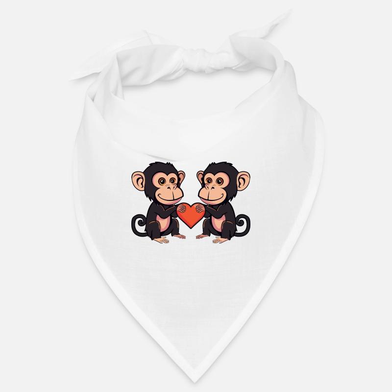 Couple De Singes Amoureux La Saint-Valentin Bandana