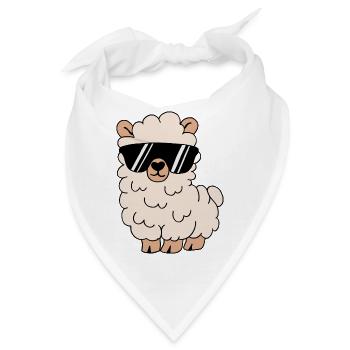 Lustiges Lama Alpaka - Bandana - Weiß - Vorne