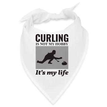 Curling Kehrfächer Winter Eissport Curler Lustig - Bandana - Weiß - Vorne