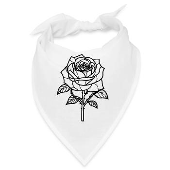 Rose Blume Dornen - Bandana - Weiß - Vorne