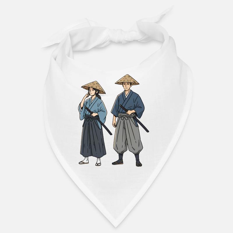 Samurai Duet in Kimono Ronin Pair Bandana