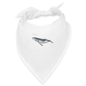 Wal Aquarell - Bandana - Weiß - Vorne
