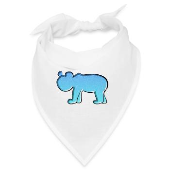 Tier Symbol Blau Bär - Bandana - Weiß - Vorne