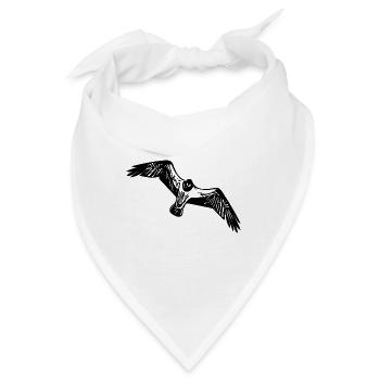 Vintage Seemöve im Flug - Bandana - Weiß - Vorne