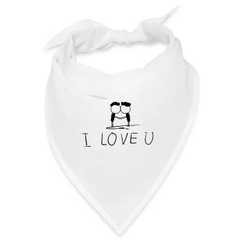 ich liebe dich schwules liebespaar - Bandana - Weiß - Vorne
