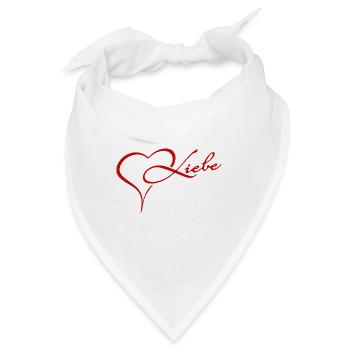Herz mit Liebe Gefühl - Bandana - Weiß - Vorne