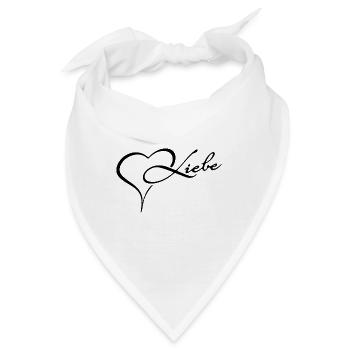 Herz mit Liebe Gefühl - Bandana - Weiß - Vorne