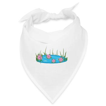 teich pfütze natur blumen wasser - Bandana - Weiß - Vorne