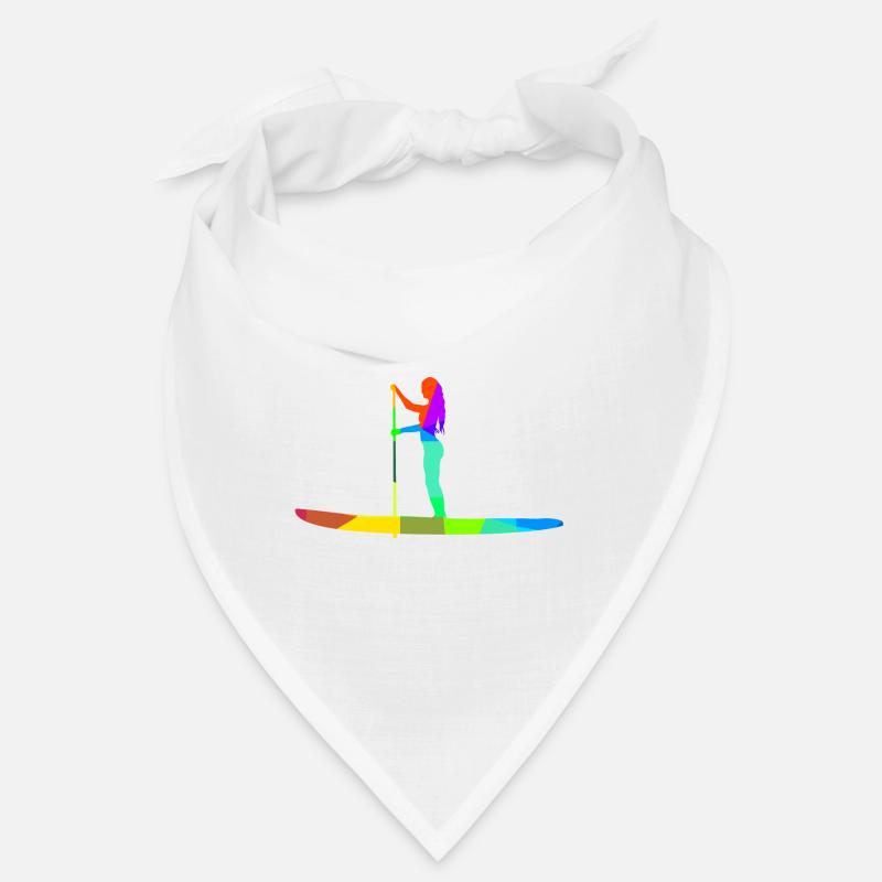 Stand up paddle Planche arc-en-ciel couleurs polygone Bandana