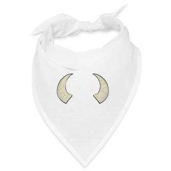 zwei hörner horn bulle widder symbol - Bandana - Weiß - Vorne