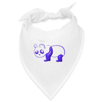 blauer Panda Symbol Tier Bär - Bandana - Weiß - Vorne