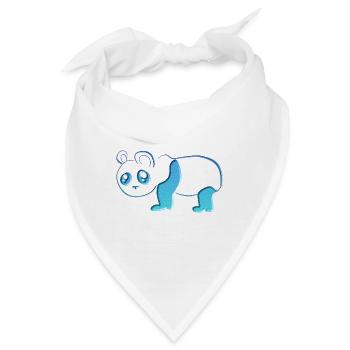 Blauer Panda Bär Tier Glitzer Blau - Bandana - Weiß - Vorne