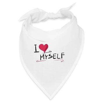 ich liebe mich herz text spruch - Bandana - Weiß - Vorne