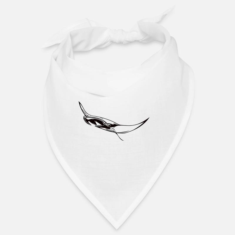 Eleganter schwimmender Mantarochen - Bandana - Weiß