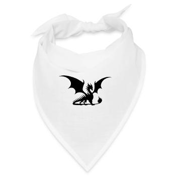 Drache mit Flügeln Mittelalter Fantasy Style - Bandana - Weiß - Vorne