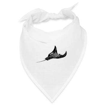 Eleganter riesiger Rochen im Unterwasser Flug - Bandana - Weiß - Vorne