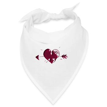 herz symbol pink pfeil narben - Bandana - Weiß - Vorne