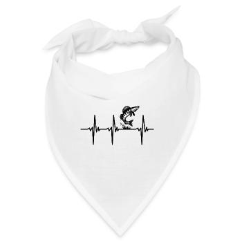 Herzschlag für Zander und Raubfisch Sportangeln - Bandana - Weiß - Vorne