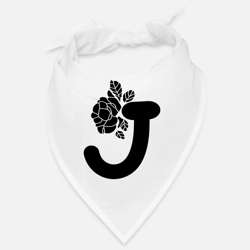 Alphabetbuchstabe J mit Blume Bandana