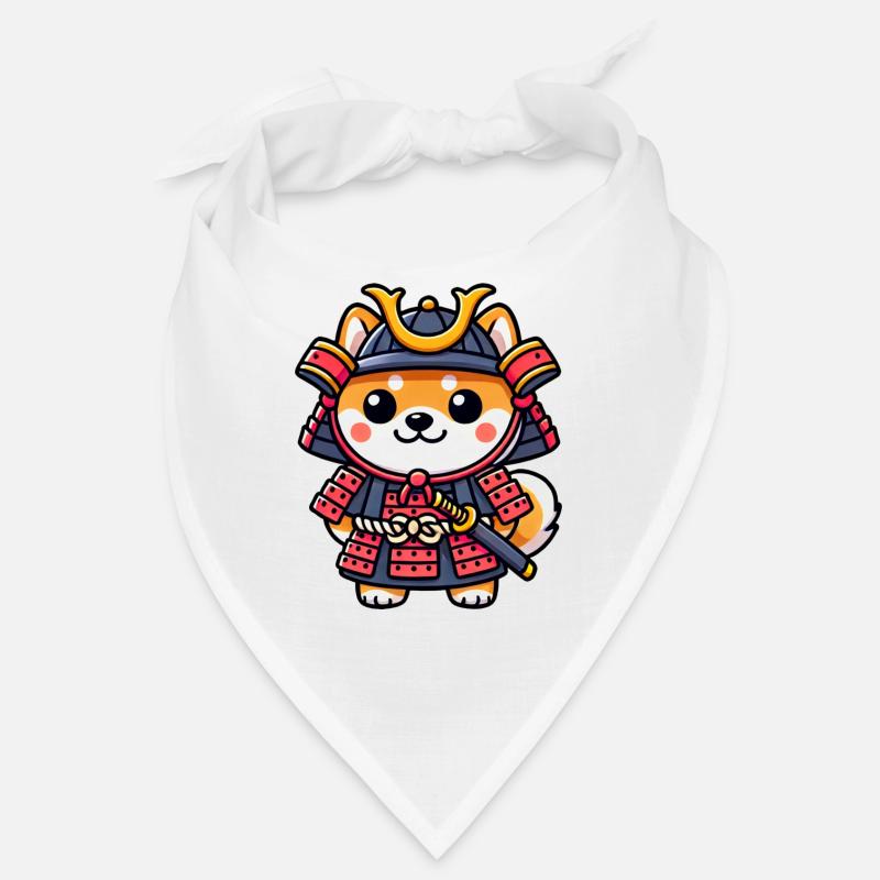 Samurai Shiba Inu - Bandana - Weiß