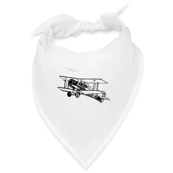 Fliegende Doppeldecker Kiste Vintage Illustration - Bandana - Weiß - Vorne