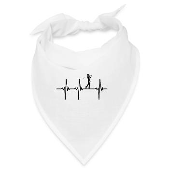 Herzschlag für Golfplatz Sport Golfspieler - Bandana - Weiß - Vorne