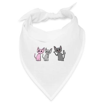 Streit Katzen Katze Haustiere schreien - Bandana - Weiß - Vorne