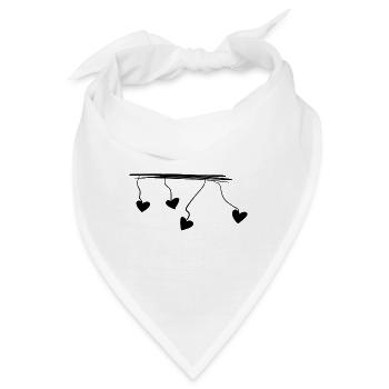 herzen linie herz strich linien - Bandana - Weiß - Vorne